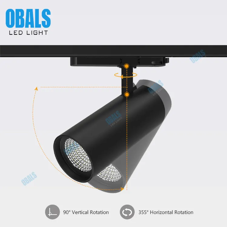 Adjustable Aluminum Magnetic LED Track Spotlight 20-40W 48V