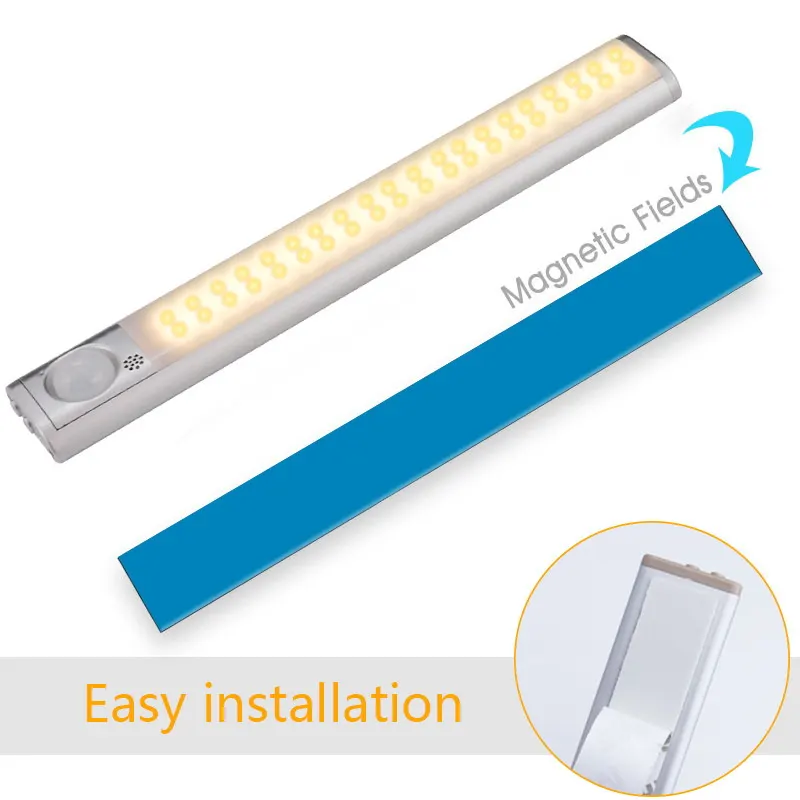 Motion-Sensor Rechargeable Aluminum LED Cabinet Light