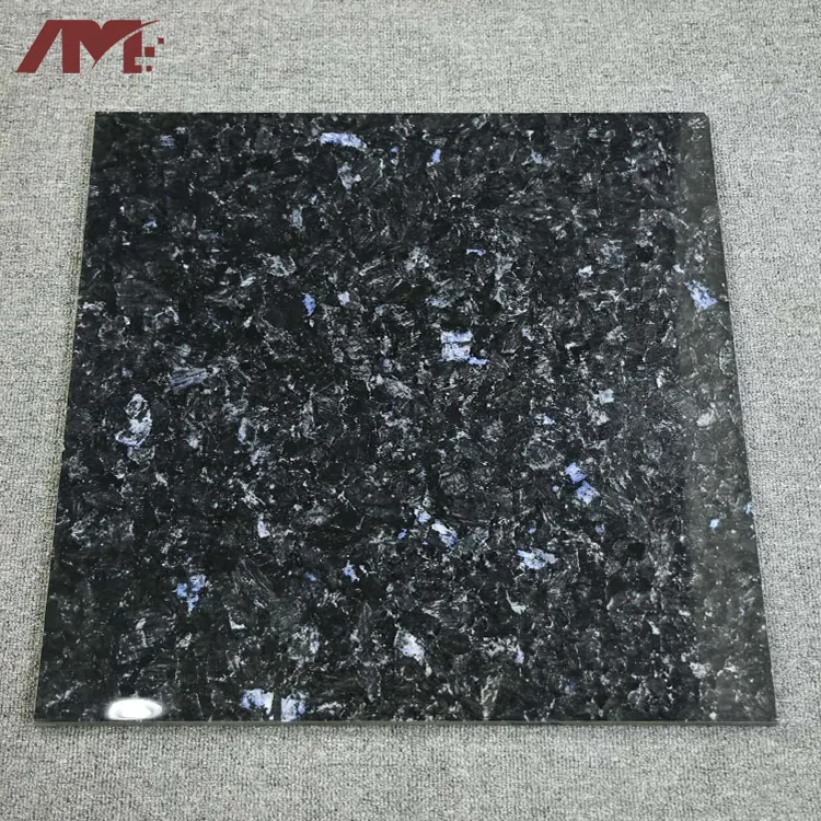 Terrazzo-Look Black Polished Porcelain Floor Tile 600x600mm product sample