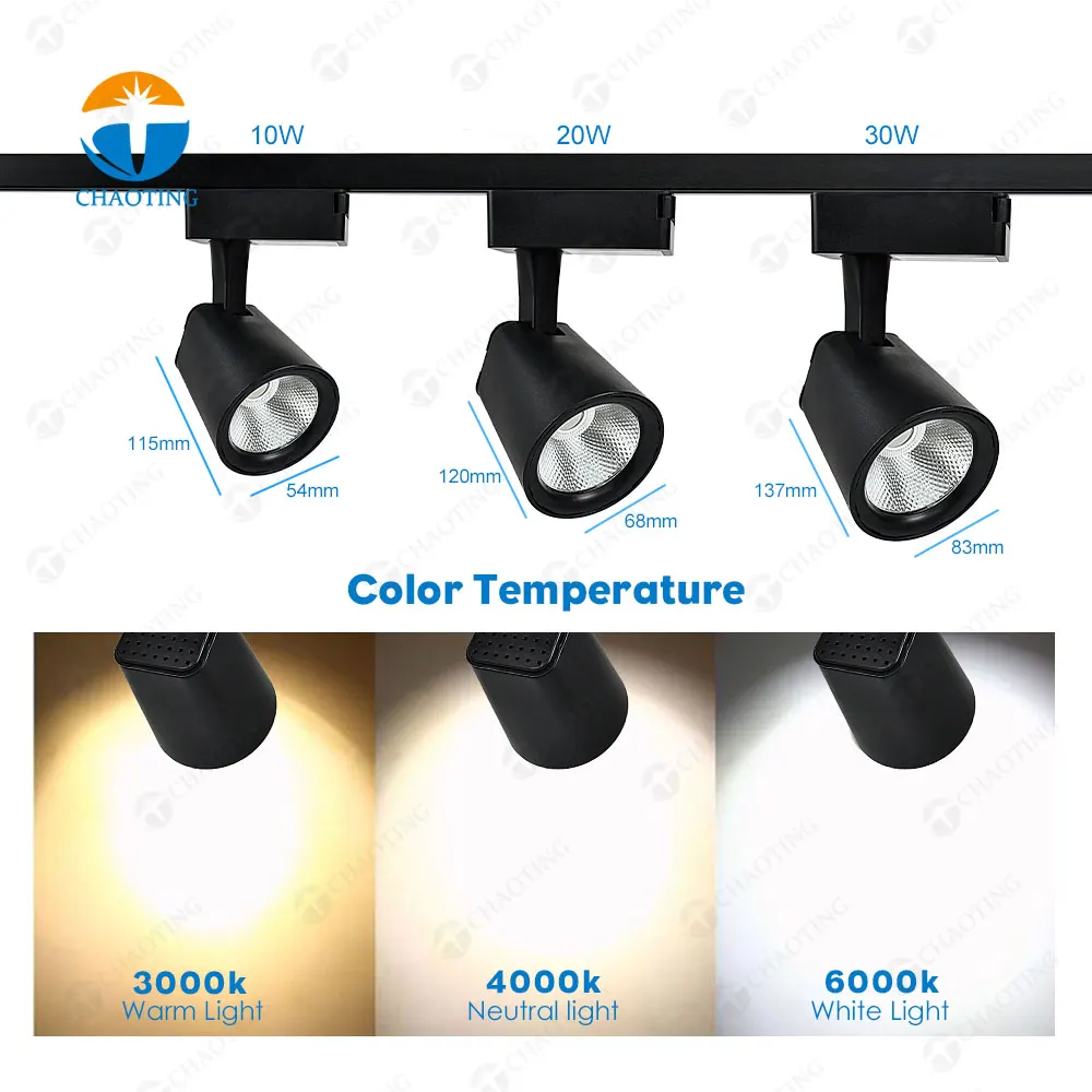 Adjustable Aluminum LED Track Spotlight 12-40W