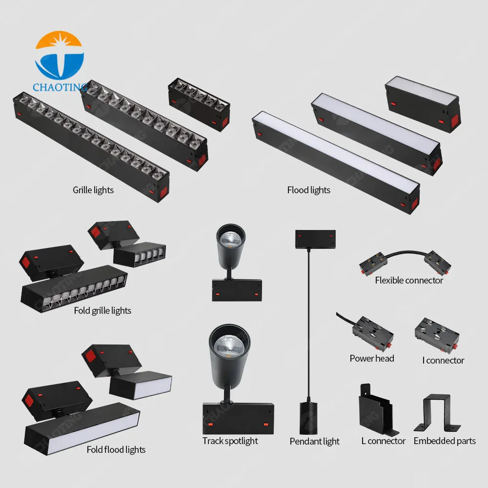 Surface-Mounted Aluminum Magnetic COB LED Track Spotlight 8-30W