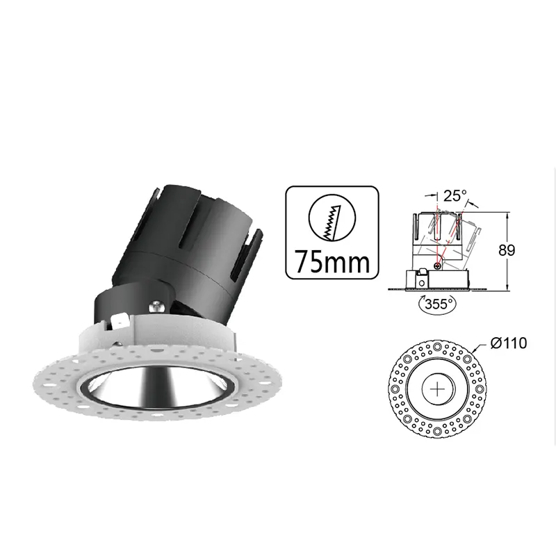 Anti-Glare Rotatable Recessed LED Downlight
