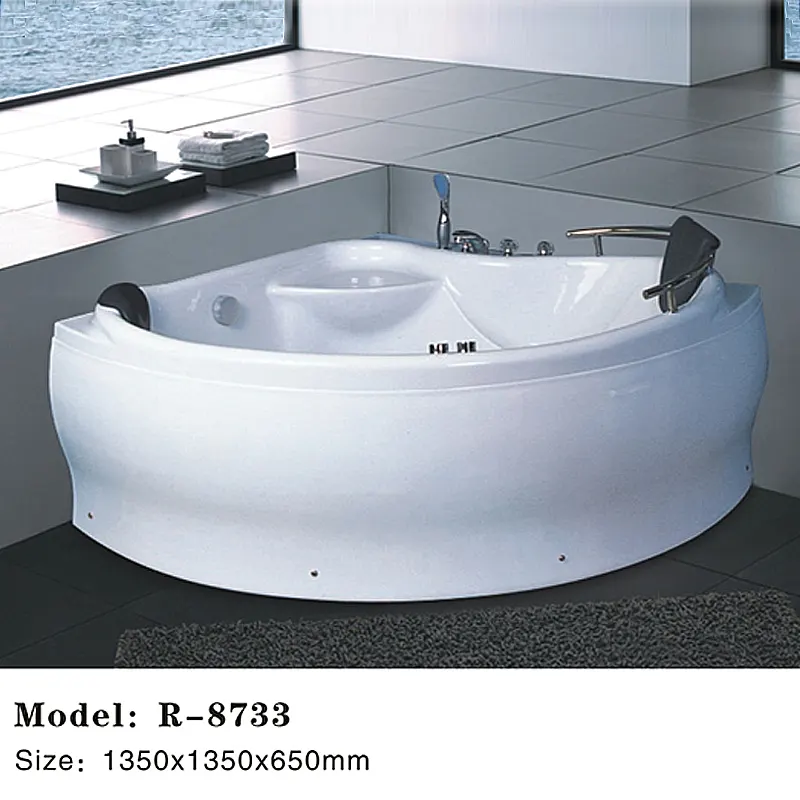 Acrylic Rectangular Whirlpool Massage Bathtub 1.7m