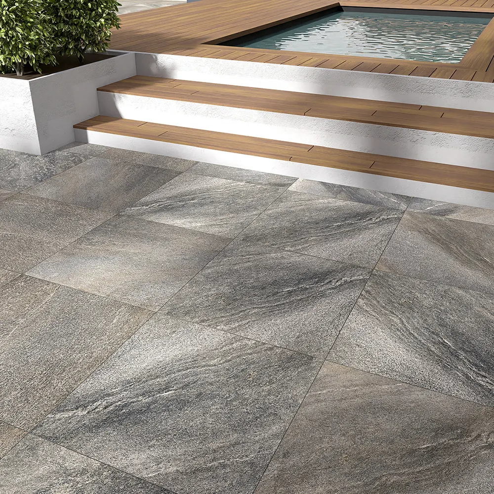 Non-Slip Stone-Look Matte Porcelain Outdoor Tile 600x600mm