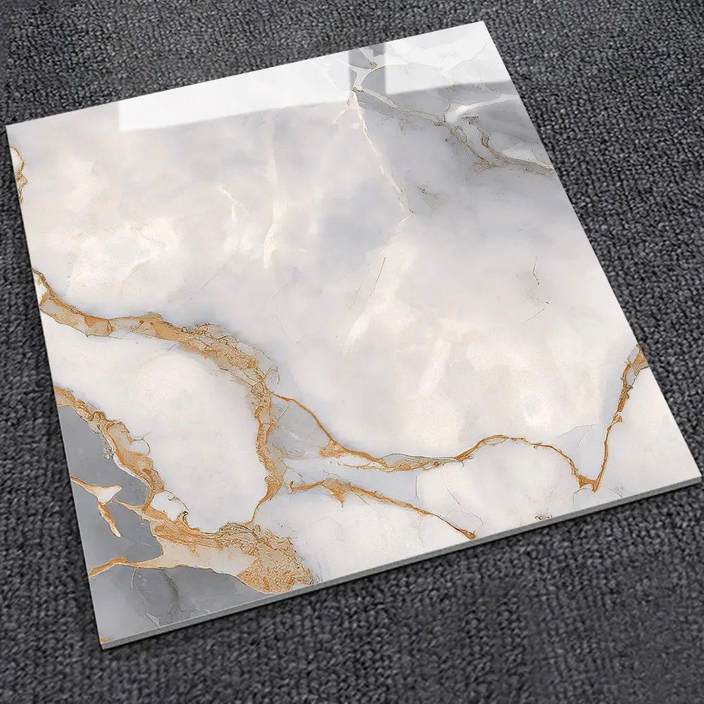 Stone-Look Gold Porcelain Wall Tile 600x600mm