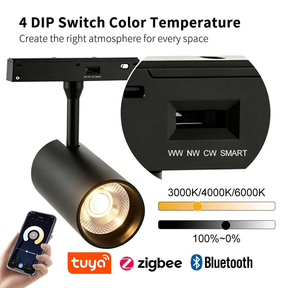 Adjustable Aluminum Magnetic COB LED Track Spotlight 10-30W