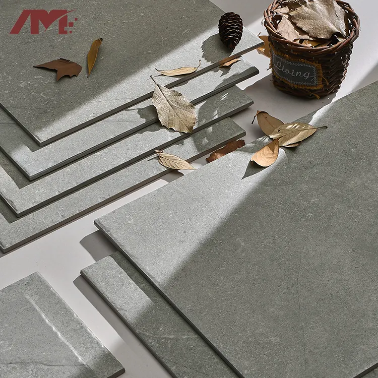 Non-Slip Gray Glazed Porcelain Wall And Floor Tile 400x601.5mm