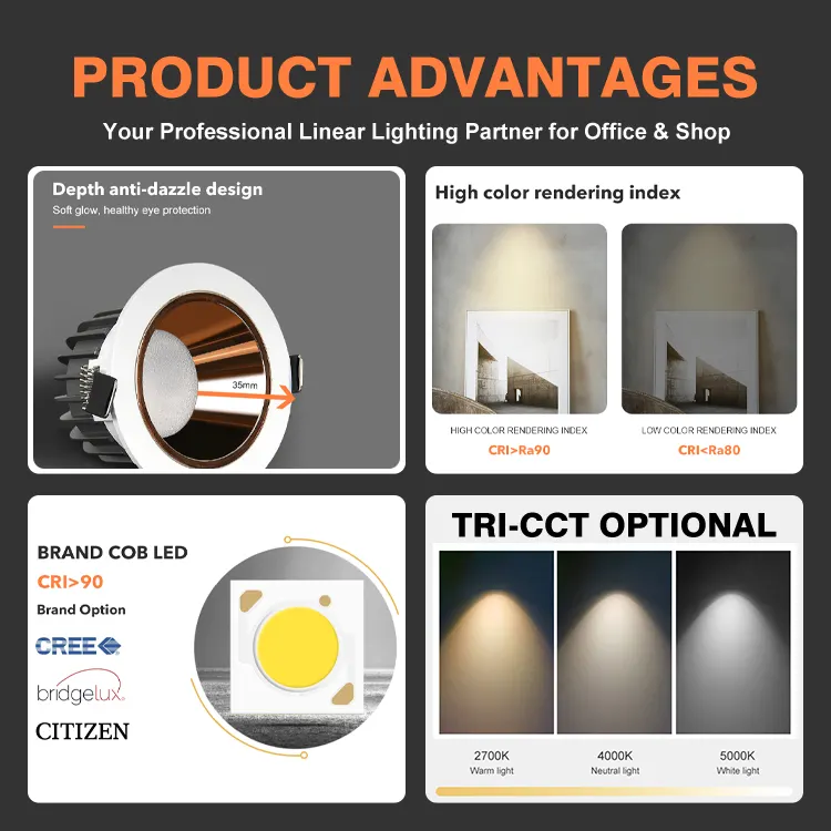 Recessed Aluminum LED Downlight 10-36W