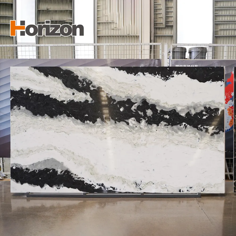 Stone-Look Polished Engineered Quartz Slab 3200x1600mm