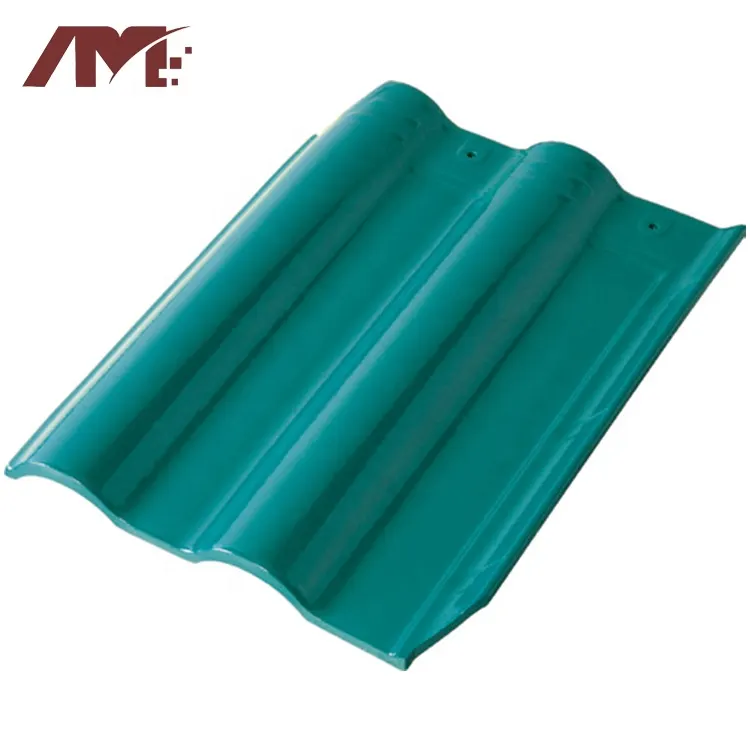 Green Glazed Clay Roof Tile For Exterior Roofing product sample