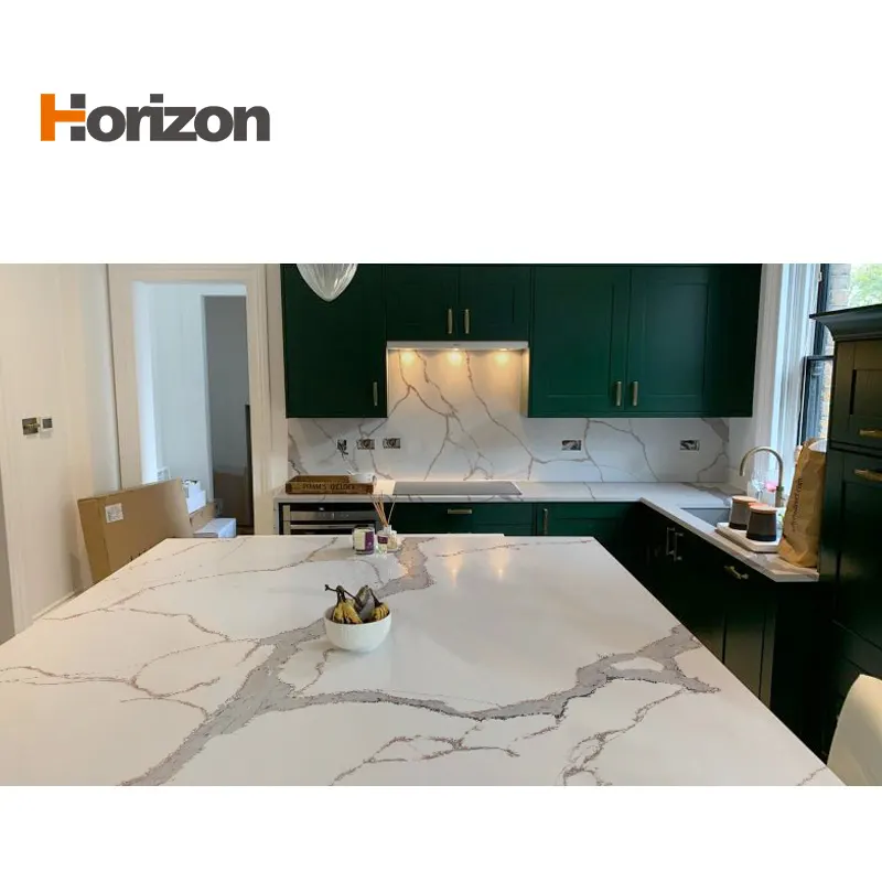 Calacatta Polished Engineered Quartz Slab 3200x1600mm