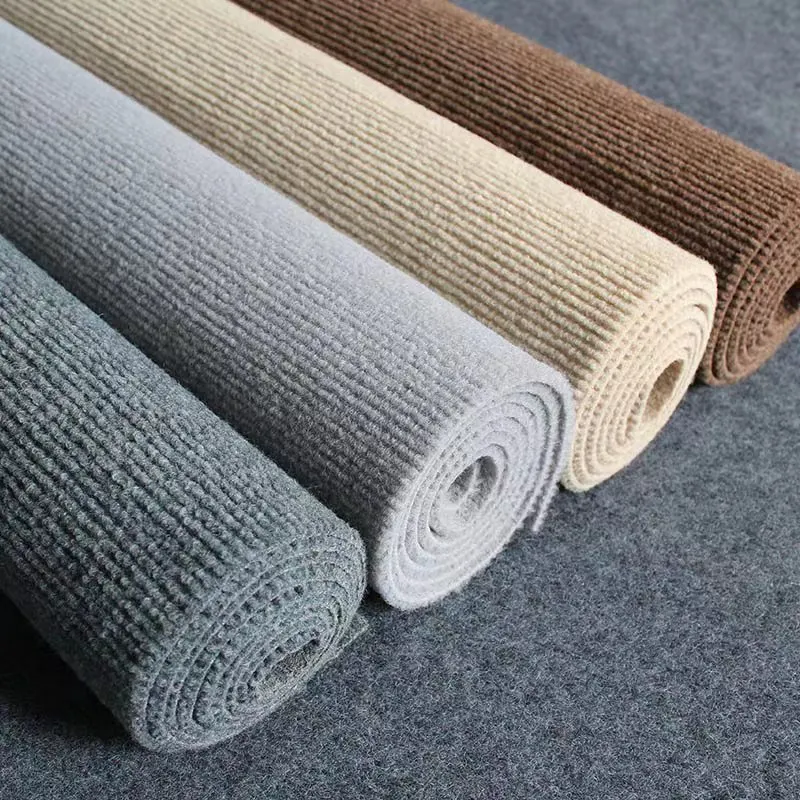Nonwoven Ribbed Red Polyester Carpet Roll