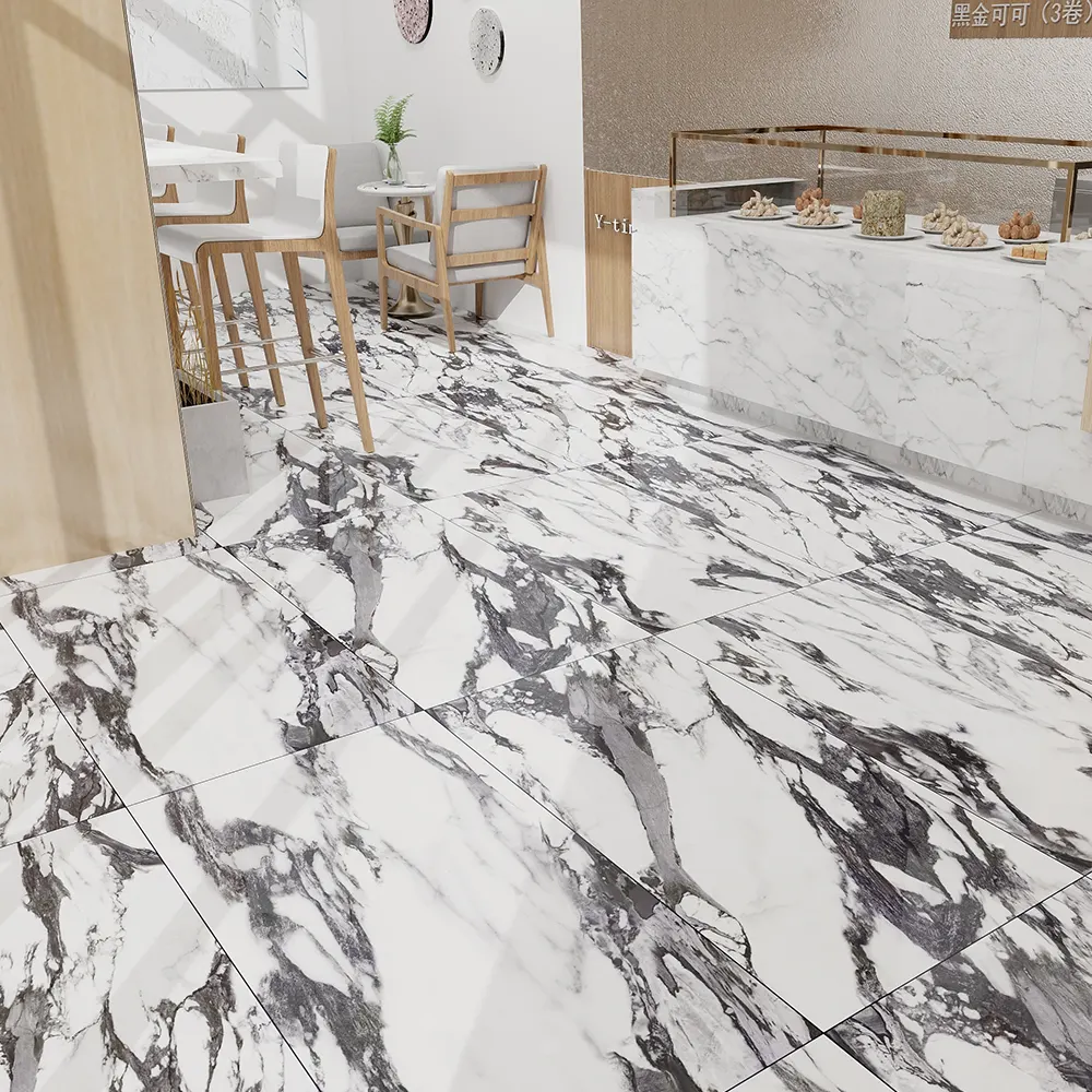Non-Slip Marble-Look Polished Porcelain Wall And Floor Tile 600x1200mm