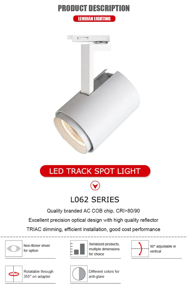 Aluminum LED Track Spotlight Black/White 10-40W