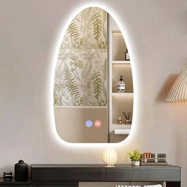 Trimless Smart Pebble-Shaped LED Bathroom Mirror