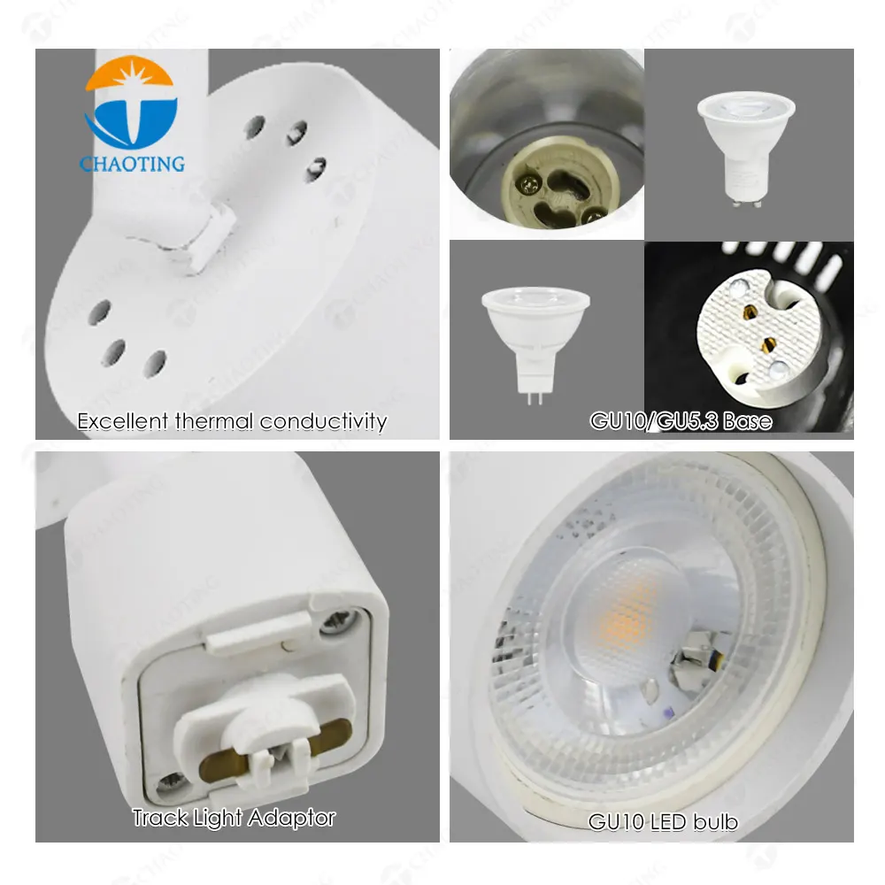 Aluminum Track Spotlight Housing MR16/GU10 110-265V