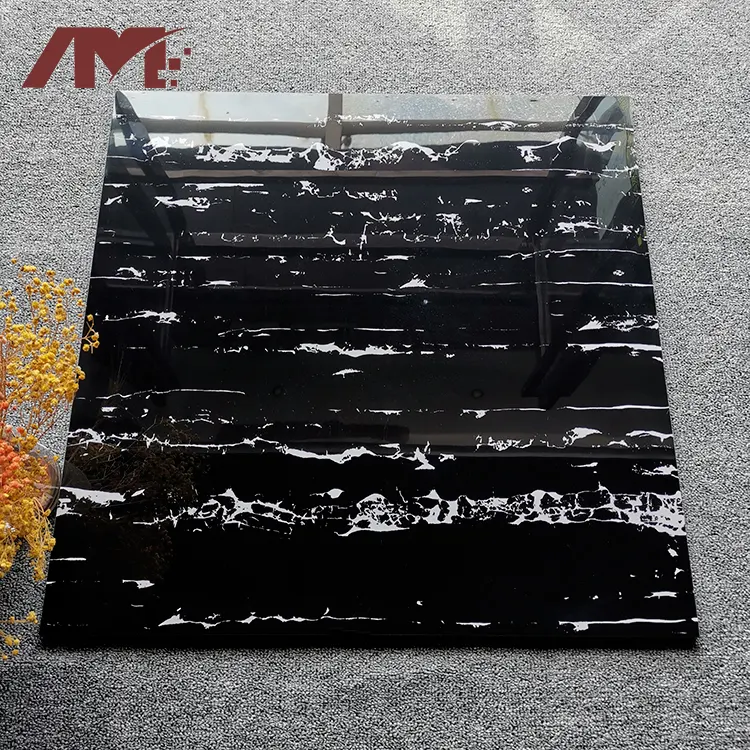 Black Stone-Look Porcelain Floor Tile 600x600mm