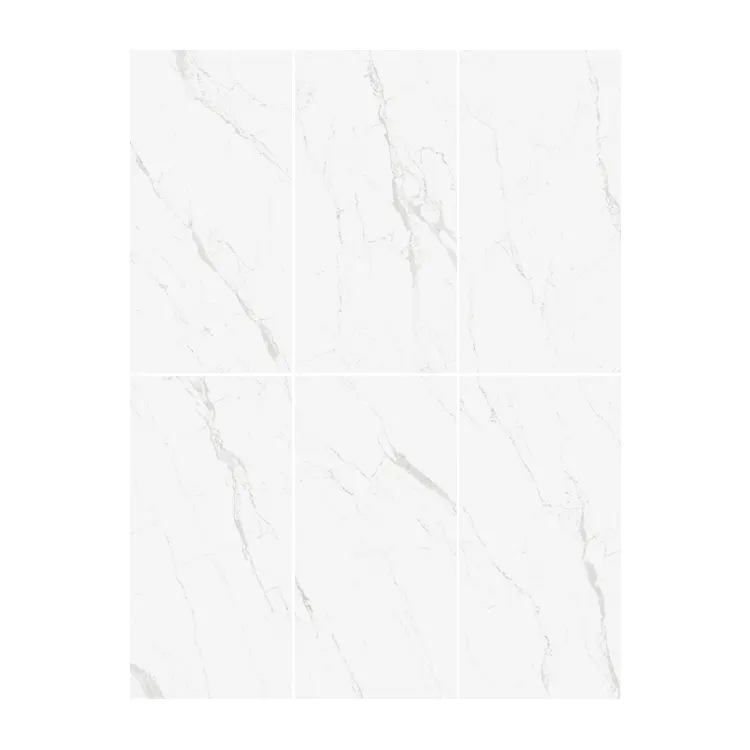 Stone-Look White Polished Porcelain Floor Tile 1500x750mm