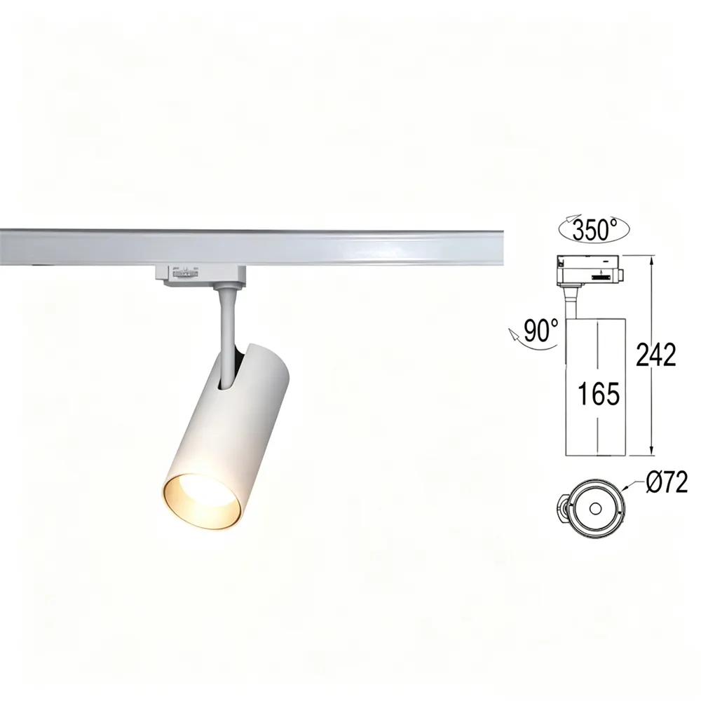 Adjustable Aluminum LED Track Spotlight White 2/32W
