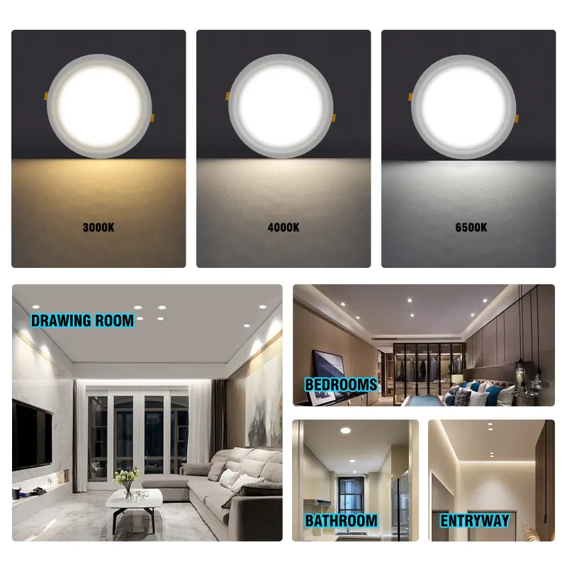 Round Aluminum LED Downlight 6-24W 100mm 3000K/4000K/6500K