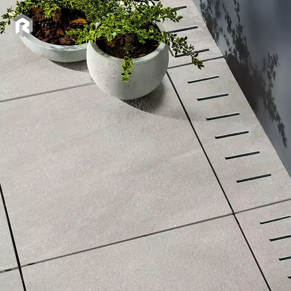 Non-Slip Stone-Look Yellow Porcelain Outdoor Tile 600x600mm
