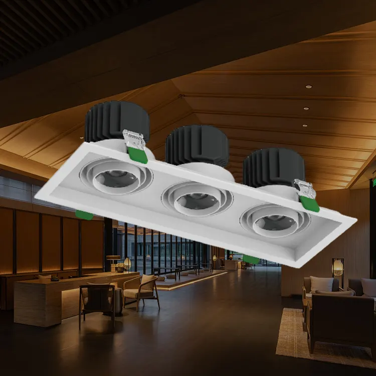 Rotatable Square Aluminum LED Grille Spotlight