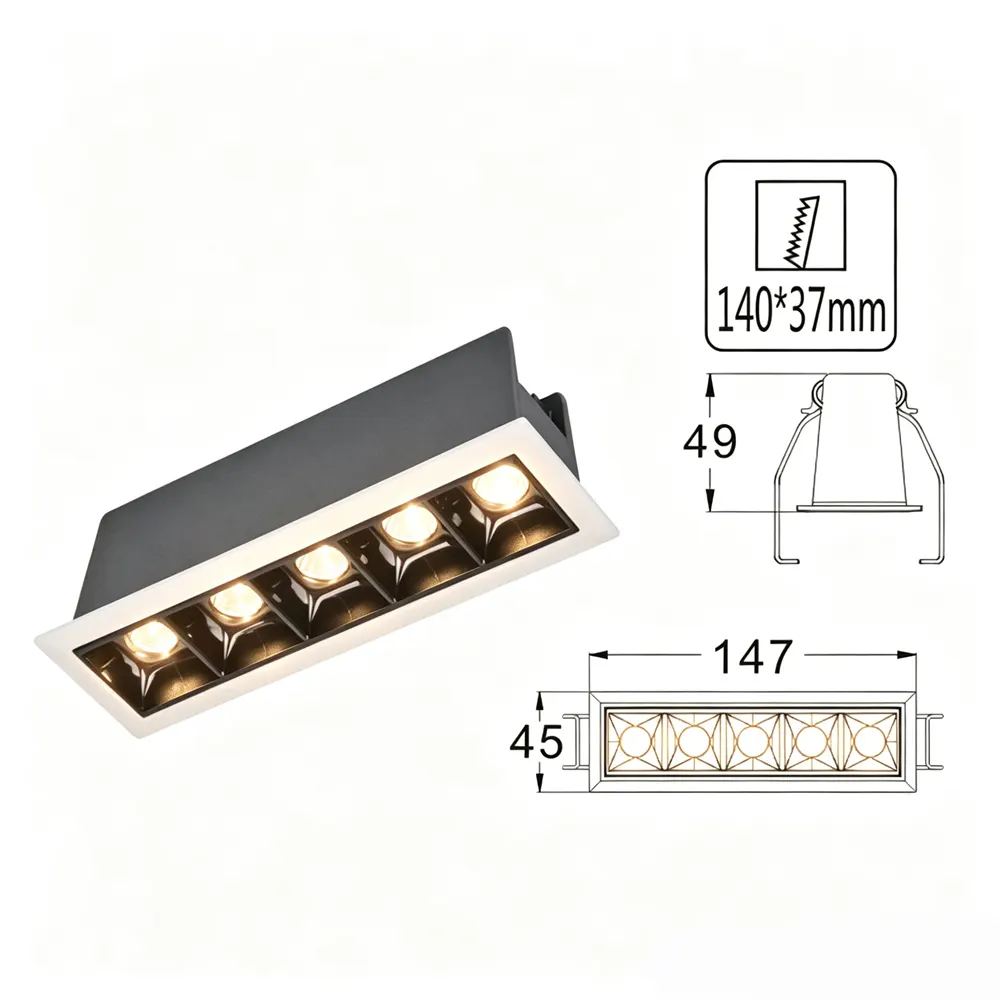 Square Aluminum LED Downlight