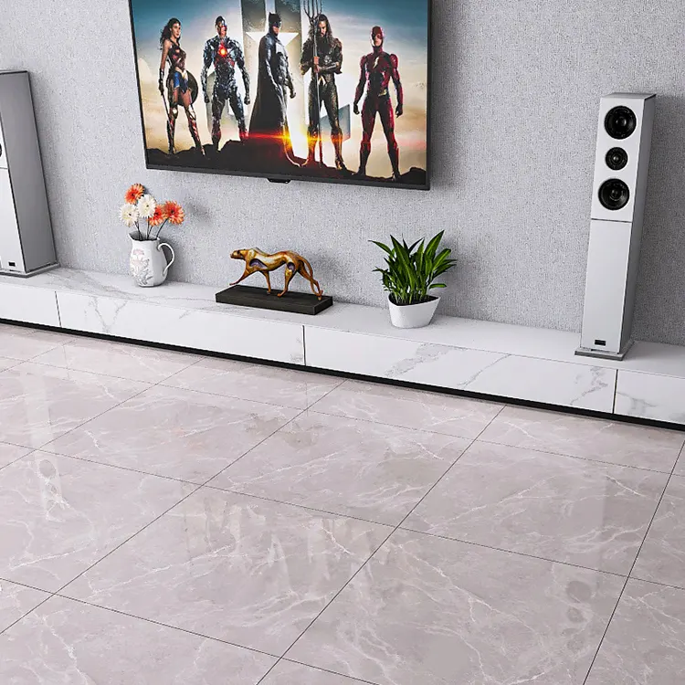 Marble-Look Glossy Porcelain Wall And Floor Tile 800x800mm