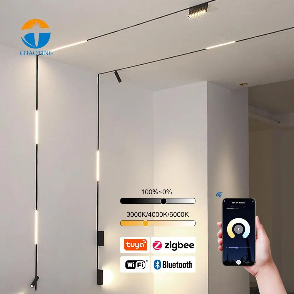Adjustable Aluminum Magnetic LED Track Spotlight 5-40W 48V 3000K/4000K/6000K