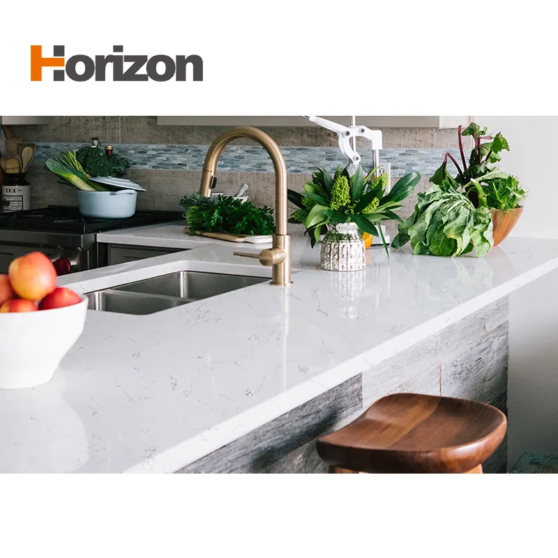 White Polished Engineered Quartz Slab 3200x1600mm