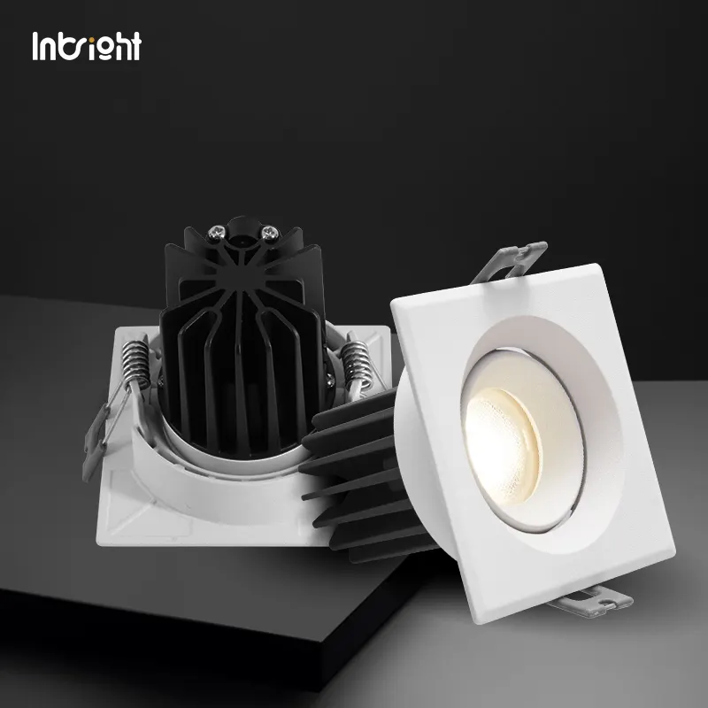 Adjustable Recessed Square COB LED Downlight 8-25W IP20/IP65