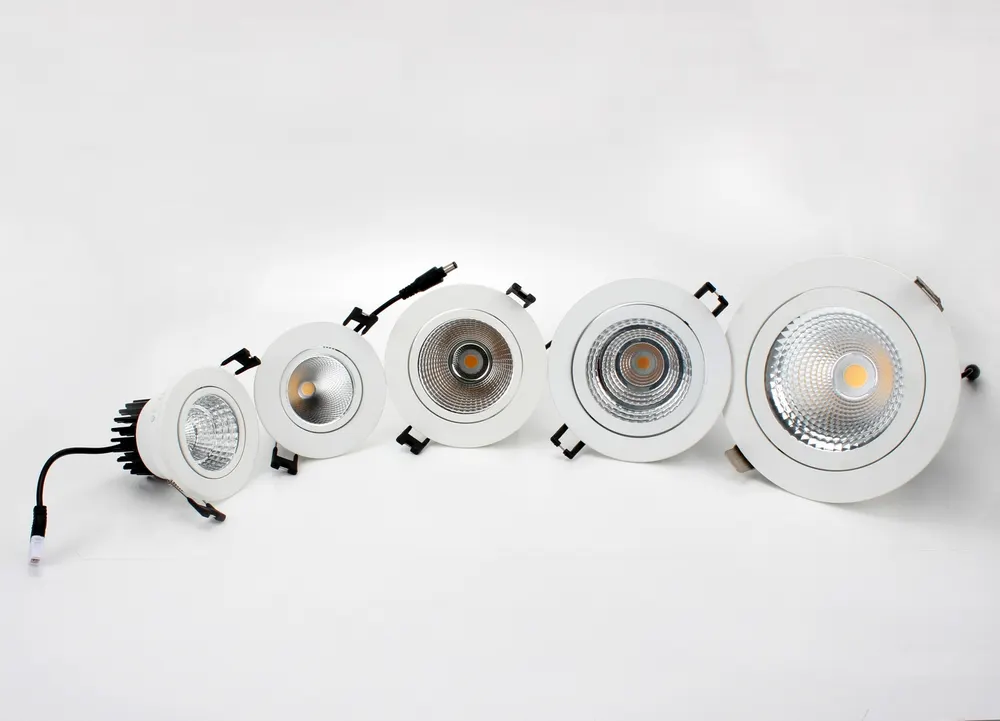 Recessed Aluminum COB LED Downlight White/Black 30/40W 3CCT Selectable