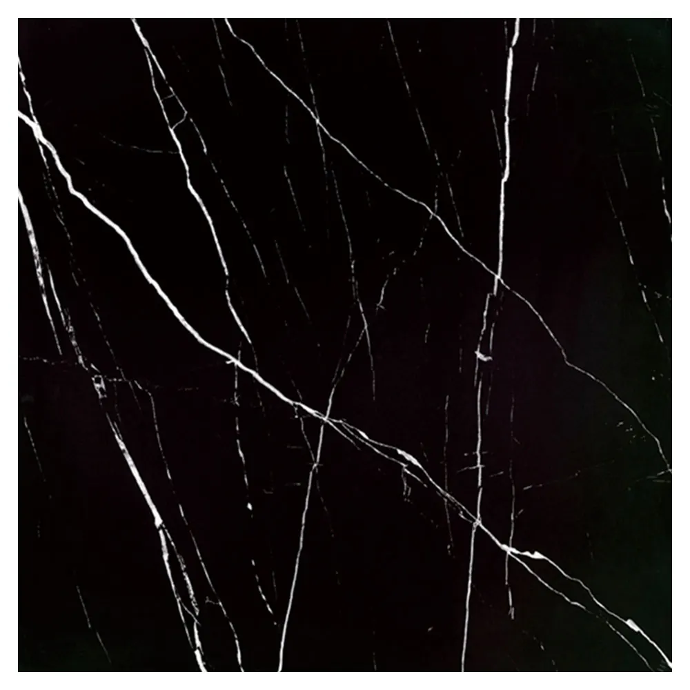 Marble-Look Black/White Polished Porcelain Wall And Floor Tile 600x600mm
