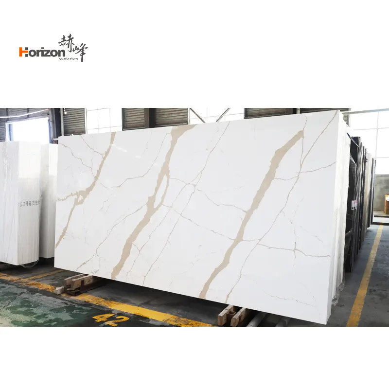 Calacatta White Engineered Quartz Slab 3200x1600mm