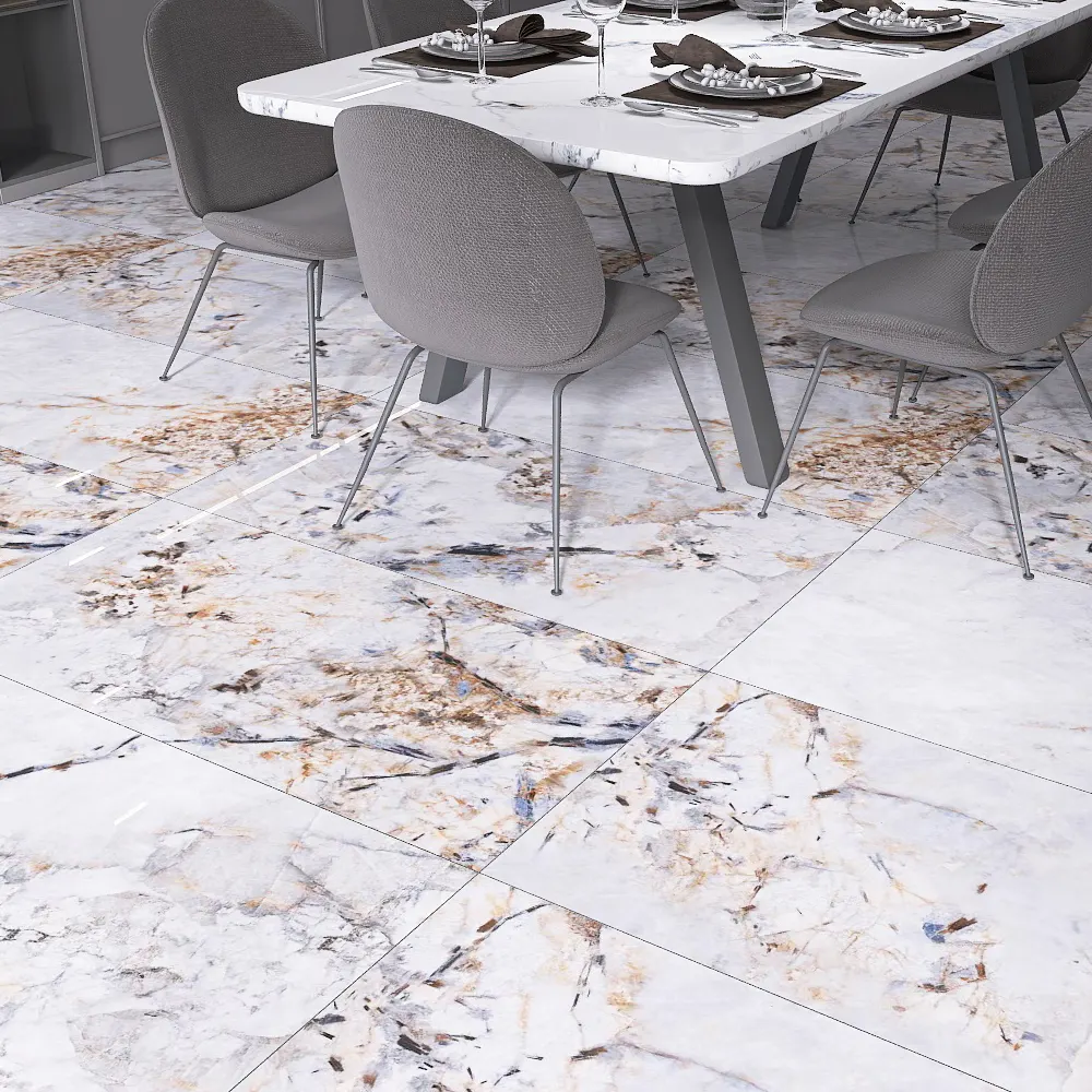 Marble-Look Polished Porcelain Wall Tile 600x1200mm
