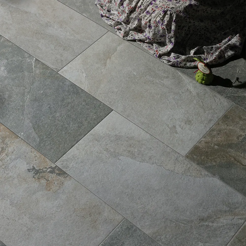 Non-Slip Stone-Look Porcelain Swimming Pool Tile 300x600mm