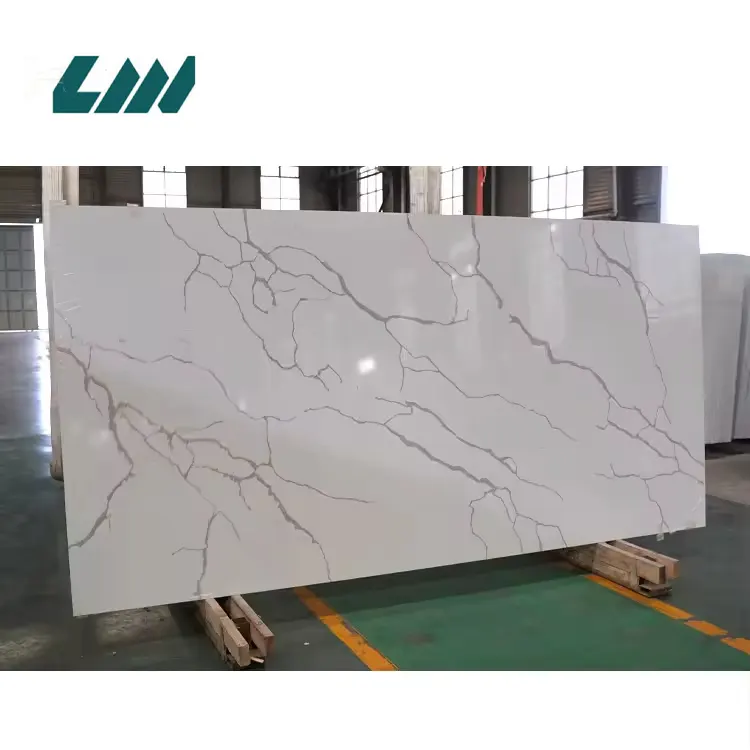 Calacatta White Engineered Quartz Slab 3200x1600mm