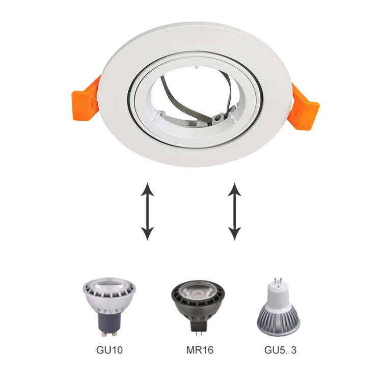 Recessed Aluminum Spotlight Mounting Bracket GU10 IP20/IP44