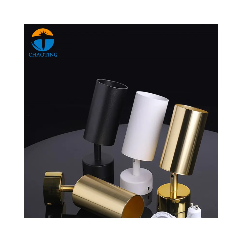 Adjustable Surface-Mounted Aluminum Track Spotlight Housing White/Gold GU10/MR16 product sample