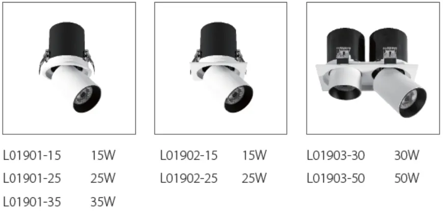 Adjustable Surface-Mounted Aluminum LED Downlight 15-50W