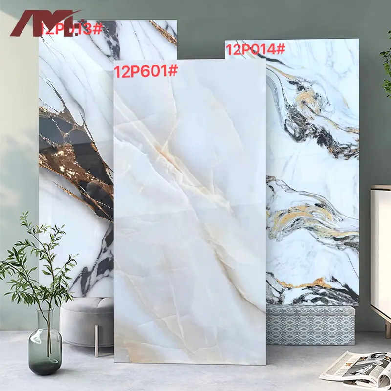 Marble-Look Glossy Porcelain Wall And Floor Tile 600x1200mm