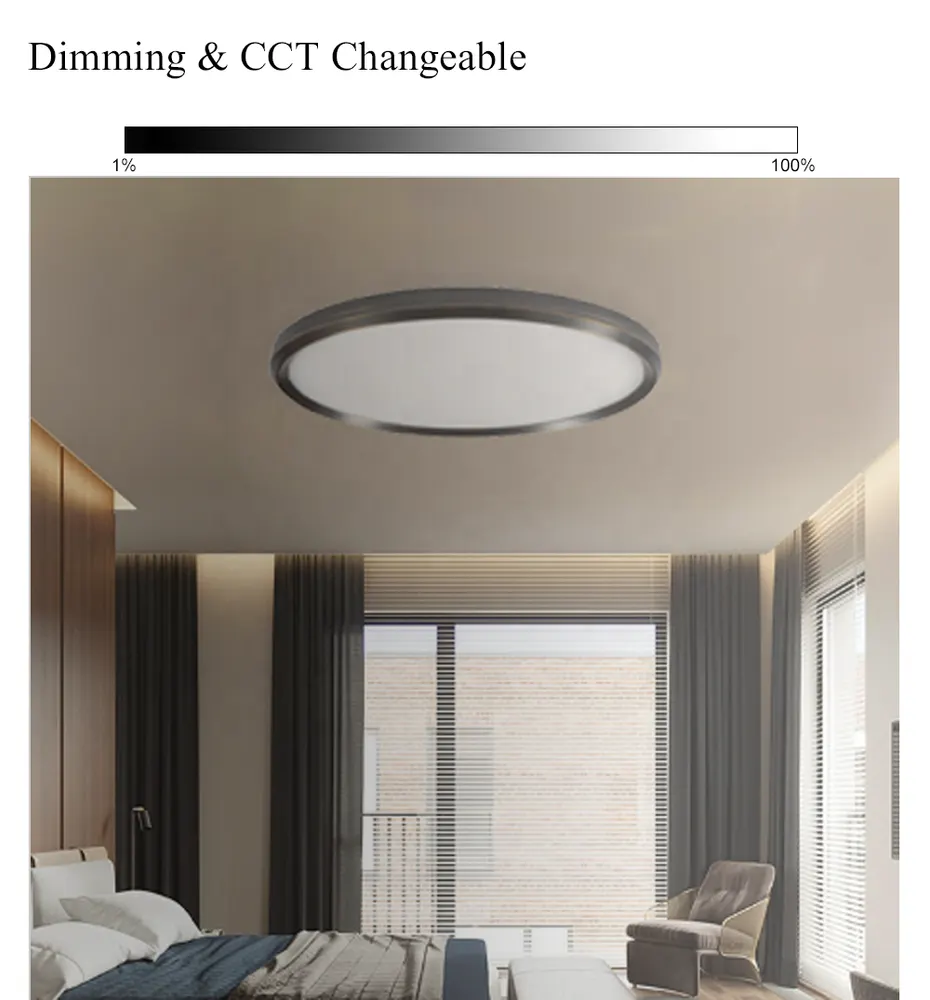 Tuya Smart Dimmable Round LED Panel Light 40x40x5 30-72W
