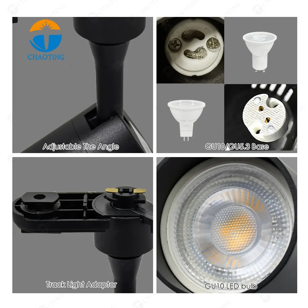 Adjustable Aluminum Track Spotlight Housing MR16/GU10