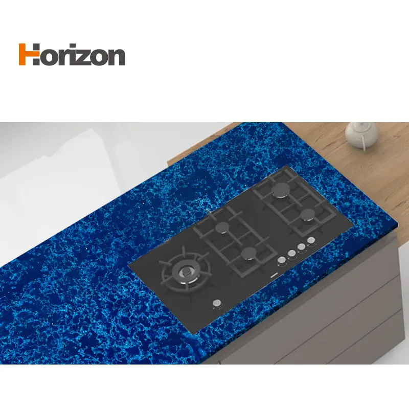 Blue Engineered Quartz Slab 3200x1600mm