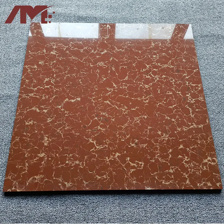 Marble-Look Beige Polished Porcelain Floor Tile 600x600mm