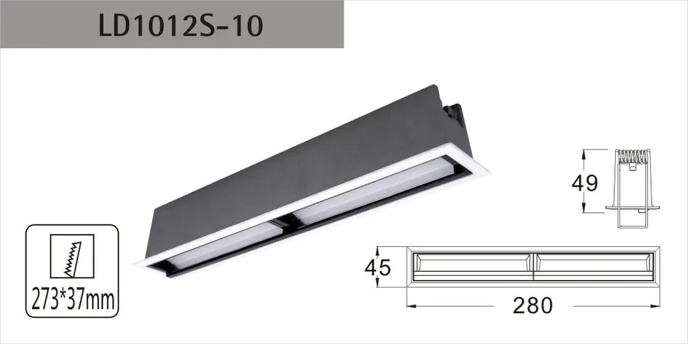 Anti-Glare Recessed Aluminum LED Grille Spotlight