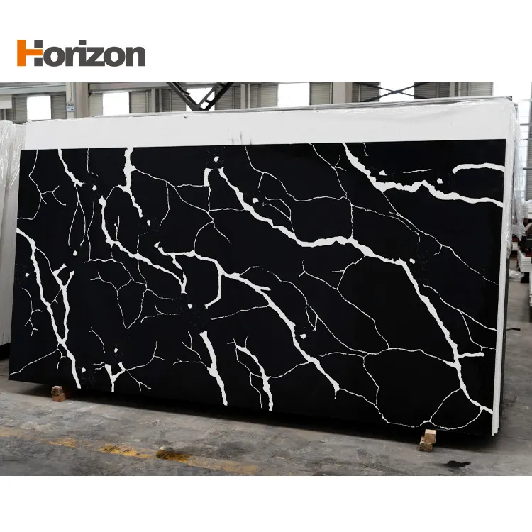Calacatta White/Black Engineered Quartz Slab 3200x1600mm