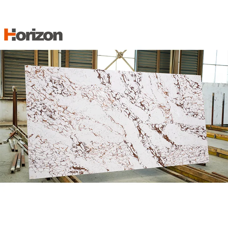 Calacatta White/Gold Engineered Quartz Slab 3200x1600mm product sample