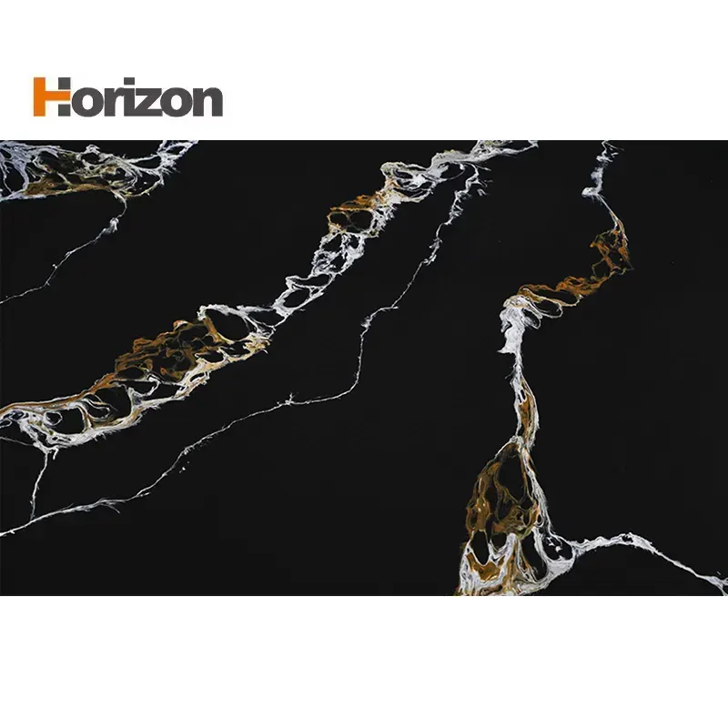 Calacatta Black Polished Engineered Quartz Slab 3200x1600mm