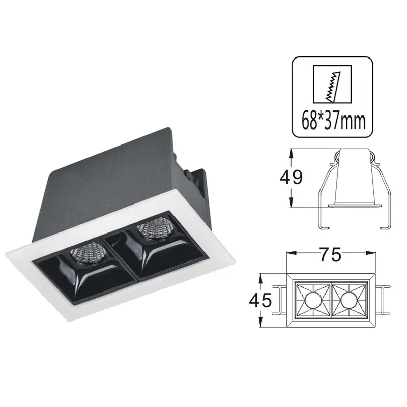 Trimless Recessed Aluminum LED Downlight